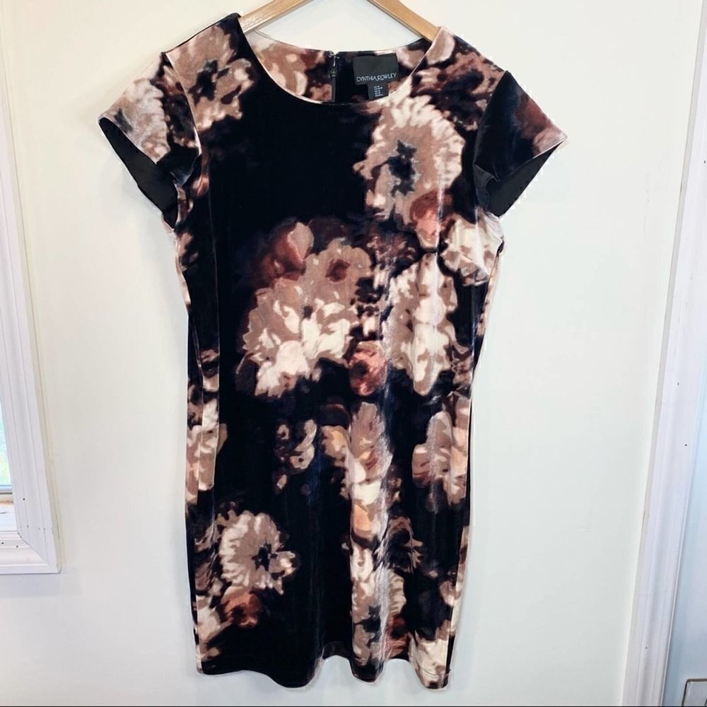 Cynthia Rowley velvet floral dress NWT medium
